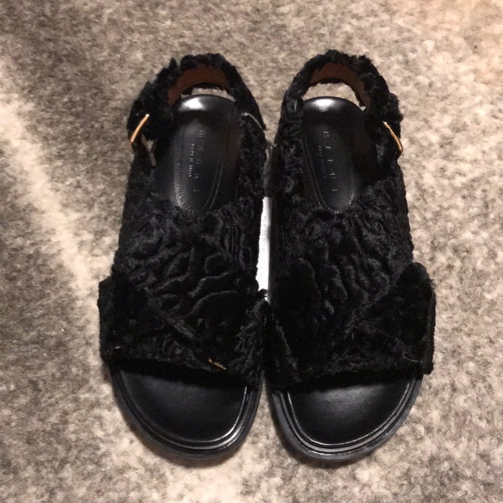 Marni shearling Fussbett sandals